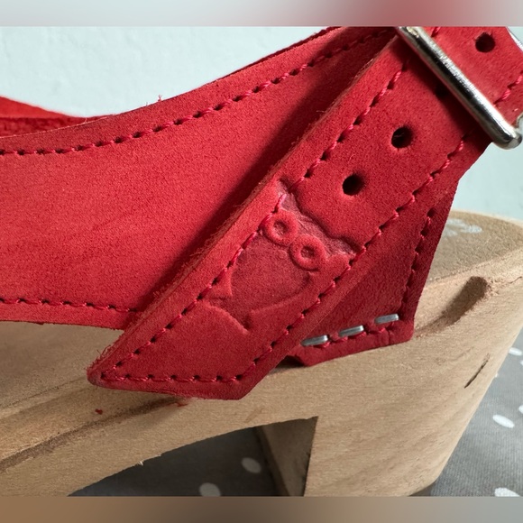 Sandgrens Morocco Clog Sandal size 37 Red 2 5/8” heel - Picture 4 of 9